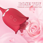 Rose Toy Vibrator For Woman,3 In 1 Clitoral Stimulator Tongue Licking Vibrator With Thrusting Vibrating Egg,G Spot Adult Sex Toy,Clitoral Vibrator Dildo Stimulator With 10 Modes
