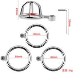 Metal Male Penis Cage Cage Chastity Lock Gay Sm Bondage Training Adult Chastity Device 3 Rings Set