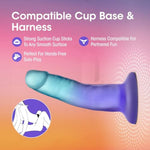 Blush Adult Sex Toys – B Yours Morning Dew – 5 Inch Long 1.25 Inch Wide Real Feel Dildo – Suction Cup Base O Ring Harness Compatible – Body-Safe – Gradient Design – Beginner Women Men Couples – Indigo