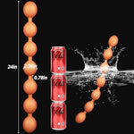 Double-Ended Butt Plug Liquid Silicone Extra Long Anal Chain With 7 Beads Anal Stretching Sm Sex Toys For Lesbianism Couples (L)