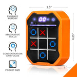 Electronic Tic-Tac-Toe Handheld Game | 3-In-1 Memory & Brain Games | Birthday Gift For Kids And Adults | Touchscreen Travel Friendly With Sound & Voice Effects For Kids Age 7+