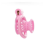 Male Inverted Chastity Cage Sex Toy Set With 4 Cock Rings, 3D Small Negative Chastity Devices Locked Cock Cage Nylon Fish Trap Shape Adult Penis Sm Bondage Device Sex Toys For Men & Gay (Pink)