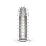Men'S Crystal Wolf Tooth Vibrating Condom With Delay Ring – Premium Silicone Couples’ Adult Toy For Extended Pleasure, Ultra-Stretchy (E, Count, 1)