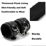 Sex Bondage Set, Sexy Handcuffs and Satin BDSM Blindfold for Couples, Sex Toys Adjustable Fluffy Hand Cuff Set for Adults Bedroom