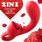 Clit Licking Vibrator For Women G Spot Licking Stimulator - 2 In 1 Rose Sex Toy Tongue Licking Sex Toys With 7 Vibrating Stimulation, Rabbit Vibrating Adult Sex Toy Clit Stimulator Adult Toys