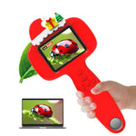 1000X Microscope For Kids With 16 Slides, 2.4" Handheld Digital Pocket Microscope, Stem Educational Science Toys For Christmas Birthday Gifts For 3+ 4 5 6 7 8 9 10 11 12 Year Old Boys Girls, Red