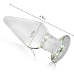 Glass Anal Butt Plug, Crystal Anal Trainer Sex Toys With Long Neck, 4.9 X 1.77 Inch Unisex Bum Plug For Men Women (L)