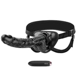 Strap-On Realistic Vibrating Dildo Wearable Harness With Bullet Vibrator, Detachable Silicone G Spot Stimulator, Vagina Massager Female Masturbator Sex Toys For Women Lesbian Couple (Black)