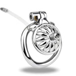 Male Chastity Cage, Mini Chastity Device, Metal Flat Chastity Cage, Breathable Design With Soft Silicone Urinary Catheter, Can Be Worn For A Long Time, Suitable For Male Bdsm Restraint?50Mm Ring?