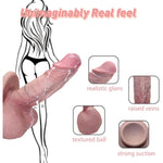 Realistic Dildo For Women, Silicone Sex Toy Dildo, Body-Safe Material Thrusting Dildo Strong Suction Cup For Hands-Free Play, Anal Sex Toys For Women And Couple (Nude)