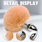 Stainless Steel Bunny Tail Anal Plug, Anal Butt Plug Toy Plug Mini Anal Plug Butt Plug Bdsm Sex Toy For Men Women Couple Lovers, Brown