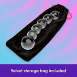 Sensual Glass Dildo | 7 Inch Large Beaded Dildo Couples Sex Tool | Long Anal Toy For Temperature Play | Curved Penis G Spot & Prostate Massager Adult Sex Toys For Women & Men | Clear