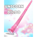 Extra Long 18 Inch Unicorn Anal Dildo with Suction Cup for Extreme Fantasy Play