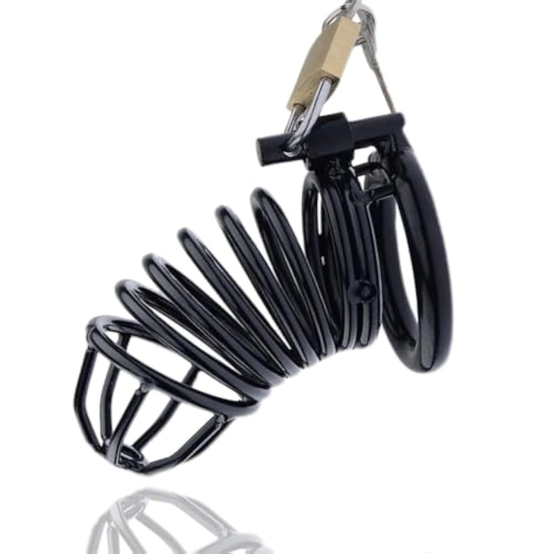 Male Chastity Device Cock Cage Steel Metal Male Cock Adult Abstinence Penis Bondage For Men With 3 Different Sizes Ring & Lock