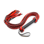 Spanking Flogger For Adults, 31.5Inch Faux Leather Whips For Bdsm Sex Play, Black And Red