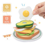 Wooden Pop Up Toaster Play Kitchen Set, 17Pcs Play Food Accessories For Toddlers Early Learning,Pretend Play Breakfast Playset, Toys Gift For Toddlers Girls & Boys
