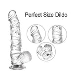 7 Inch Huge Realistic Dildo Clear Sex Toy with Small Glans,Big Jelly G Spot Dildo with Suction Cup for Vaginal Anal Play Soft Penis Beginners Sex Toys for Women Men Couple