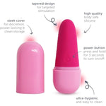 Private Pleasure Bullet Vibrator, Made Of Body-Safe Silicone, Quiet Mode, 10 Settings, Rechargeable & Waterproof, Hygiene & Privacy Cover, Pink