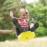 Disc Swing For Kids, Swing Set Accessories, 7Ft Height Adjustable Gym Monkey Bars, Hanging Tree Seat For Backyard, Outdoor Play Equipment (Yellow)