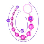 Eden Adult Sex Toys Basic Beads - 12 Inch Non Porous Body Safe Anal Bead - Smooth & Seamless - Graduated Beads Up To 1" Maximum Width - Beginners Play Anal Trainer Toy For Women Couples - Clear Pink