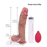 Realistic Squirting Dildo Sex Toys 9.44" Longer Ejaculating Dildo, Skin-Feel Silicone Strong Hands-Free Suction Cup?G-Spot Cumming Anal Stimulator for Solo Couple Pleasure