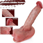 Realistic Dildo For Beginners, Lifelike Soft Silicone Dildos Anal Dildo Flesh Dildo With Strong Suction Cup For Hands-Free Play,Curved Dildos Adult Sex Toy For G-Spot Pleasure For Women Man And Couple