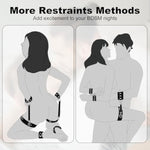 Sex Toys Bdsm Bondage Restraints - 4 Pcs Restraints Bdsm Kit With Handcuffs Ankle Cuffs Thigh Cuffs Cross Strap,Sex Things For Couples Kinky Adult Toys For Couples Sex Games