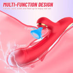 Vibrator Sex Toys For Women - 3In1 Red Rabbit Vibrators Adult Toys With 7 Flapping & Vibrating & Suck, G Spot Anal Thrusting Dildo, Clitoral Vibrater For Female Couples Rose Sex Toy Games