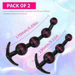 Silicone Anal Beads Anal Beeds Anal Plugs, 2Pcs Butt Plug Anal Toys Set With T- Shaped Base, Anal Butt Plug Sex Toys Prostate Messager For Female G-Spot Stimulator & Male