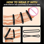 Silicone Penis Ring 3 Different Sizes For Men Delay Ejaculation Erection Cock Rings Set Penis Sleeve Penis Enlarger Sexual Pleasure Enhancing For Adult Sex Toys