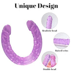13.2 x 1.5 Inches Double-Headed Realistic Dildo for Women and Lesbians, Purple