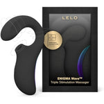 Enigma Wave Triple Stimulation Vibrator For Women, Clit Vibrator And G-Spot Vibrator With Wavemotion Technology And 8 Vibrating Patterns, Triple Pleasure Rabbit Sex Toy With Triple Motor, Black