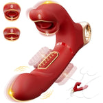 G Spot Vibrator Dildo Sex Toys - 3 In 1 Tongue Rose Clitoral Vibrator With 7 Flapping & 5 Biting Vibration Modes, Waterproof Nipple Stimulator Rabbit Vibrator, Adult Female Sex Toys For Women Couple