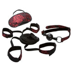 Calexotics Bed Restraint Kit – Luxury Bondage Wrist & Ankle Restraints With Breathable Ball Gag & Eye Mask – Bdsm Toys For Couples – Black
