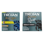 Trojan Bareskin Thin Premium Lubricated Condoms - 24 Count & BareSkin Raw Thin Condoms, Lubricated Condoms for Men, America’s Number One Condom Brand, 24 Count Pack