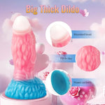 Luminous Fantasy Dildo Silicone Anal Monster Huge Thick Long Realistic Dragon, Giant Soft Suction For Women(Pink) (M)