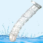 Large Clear Phallic-Shaped Glass Dildo,Realistic Swirl Glass Dildo Crystal Penis Glass Sex Pleasure Wand G-Spot Stimulator Women Masturbation Toy Anal Butt Plug For G-Spot Stimulation For Men Women