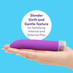 Purple Ladyfinger Classic Vibrator - 5" - Plastic - Multispeed - Small