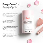 Menstrual Cup with Applicator – Reusable 100% Medical-Grade Silicone Period Cup for Beginners – Leak-Free, Eco-Friendly, BPA & Latex Free, Up to 12-Hour Protection (Regular)