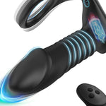 Thrusting Anal Sex Toy Vibrator With Thick Penis Ring, 3 * 10 Vibrating&Telescopic Prostate Massager Anal Vibrators, Silicone Dildo Shaped Anal Plug Gay Toy For Men Masturbation Big Virsion