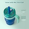 14 Oz Coldee Kids Tumbler with Lid and Straw - Coldee Insulated Travel Mug - Spill-Proof, Sweatproof Stainless Steel, BPA-Free - Includes Handle, Reusable Silicone Straw - Nautical Mist