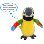 Talking Parrot Repeat What You Say Mimicry Pet Toy Plush Interactive Toys Buddy Parrot For Children Gift,4 X 7.8Inches(Green)