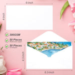 50 Sets Watercolor Cards with Envelopes, 4 x 6 Inch, 140 lb 300 GSM Cotton Paper