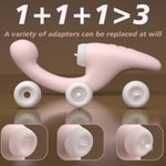 Triple Tech Women Pleasure Sex Toy β Vibrator For Women With Changeable Heads, 5 Licking, 5 Vibration & 5 Wiggling Modes, Multi-Stimulation Sex Toys For Clitoris, Nipple, G-Spot & Anal