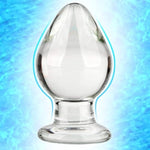 Crystal Glass Mushroom Shape Butt Plug for Men and Women - Large Anal Plug for Masturbation and Sex Toys