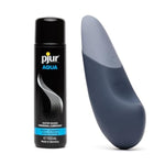 Vibe Blue Ultrawave Clit Stimulator Lay On Vibrator & Pjur Aqua Water Based Personal Lubricant 3.4 Fl Oz - Female Sex Toys Bundle