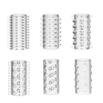Penis Sleeve 6 Pcs Stretchy Textured Male Sleeve Set Cock Sleeve Enhance Erection Extended Time Enlargement Adult Sex Toys For Men Couples