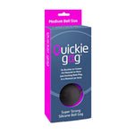 Quickie Ball Gag Super Strong Silicone Ball Gag- Medium Black