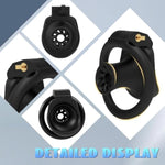 Inverted Chastity Cage For Men Lightweight Breathable Resin Cock Cage With 4 Size Rings Secure Locking Chastity Devices Penis Cage For Male Bondage & Restriction Neutral Packaging (Black)