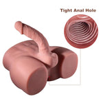 Brown Male Sex Doll with Flexible Dildo for Couples - Realistic Thick Adult Toy
